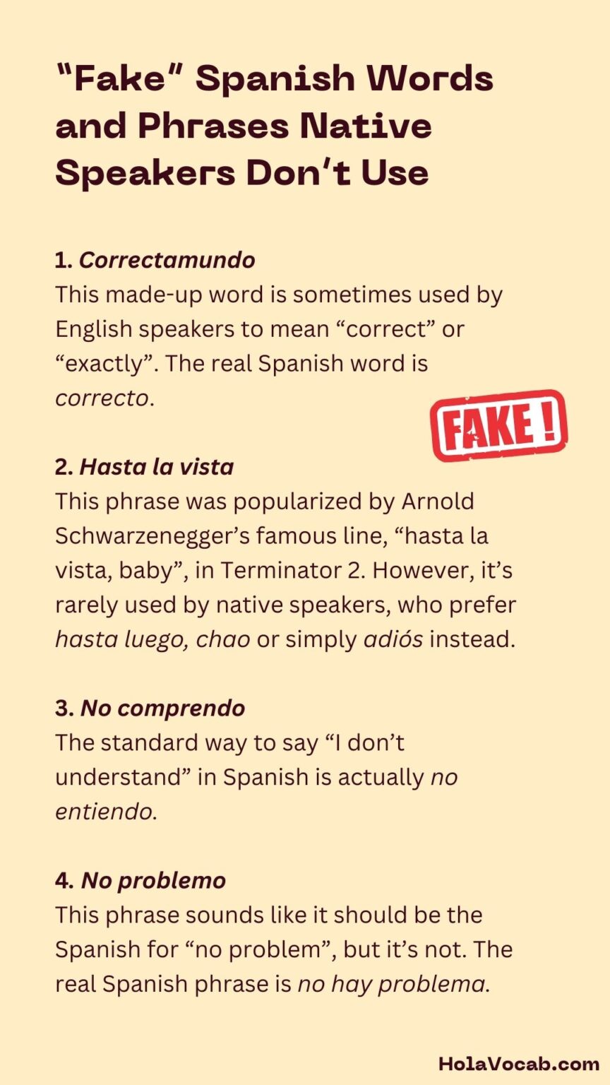 “Fake” Spanish Words and Phrases Native Speakers Don’t Use – Hola Vocab ...